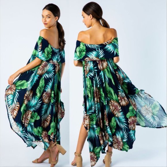 TROPICAL DOLLZ Palm Print Dress - Picture 3 of 4